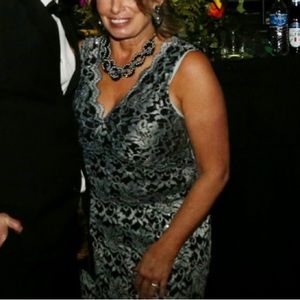 Black and silver lacy formal dress